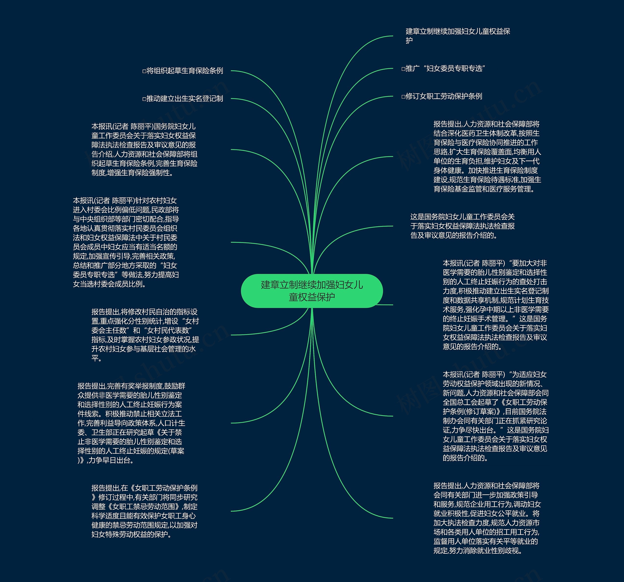 建章立制继续加强妇女儿童权益保护思维导图