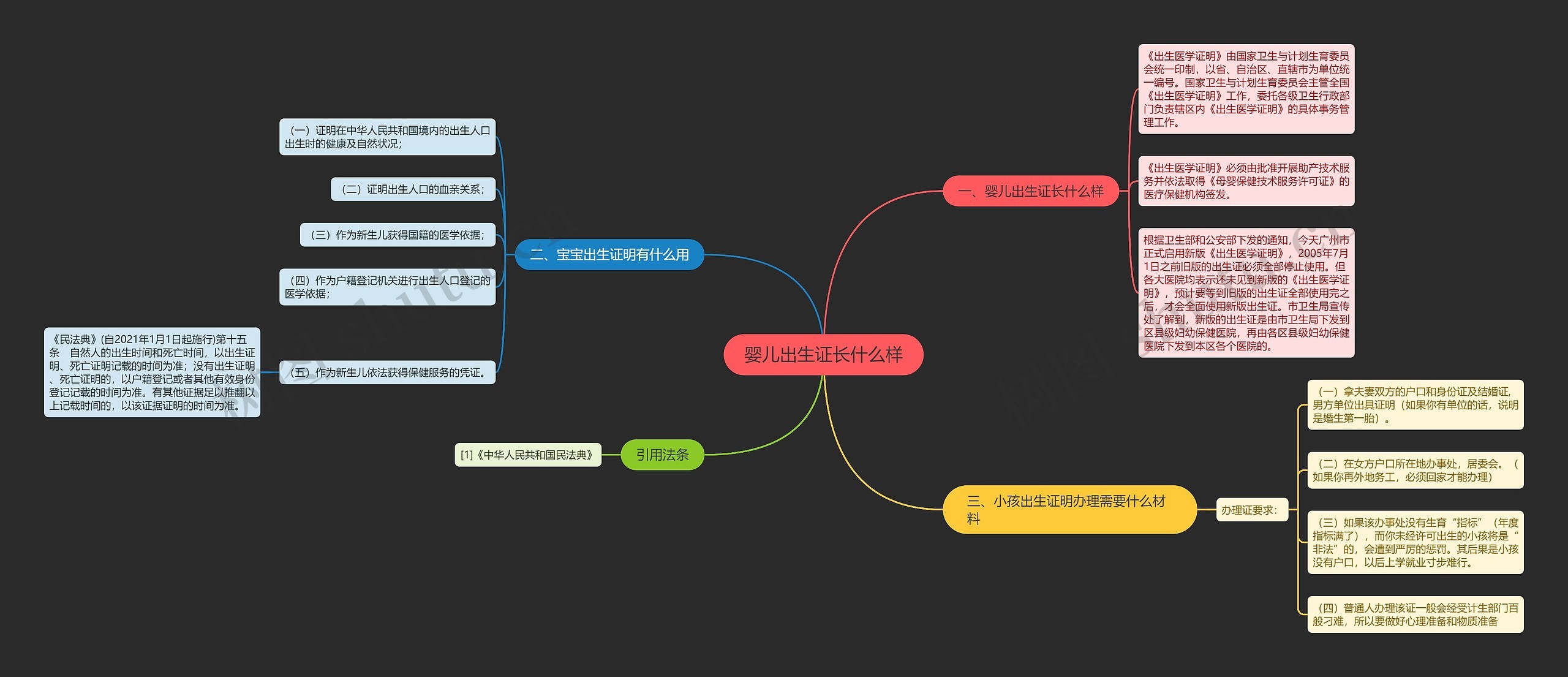 婴儿出生证长什么样思维导图
