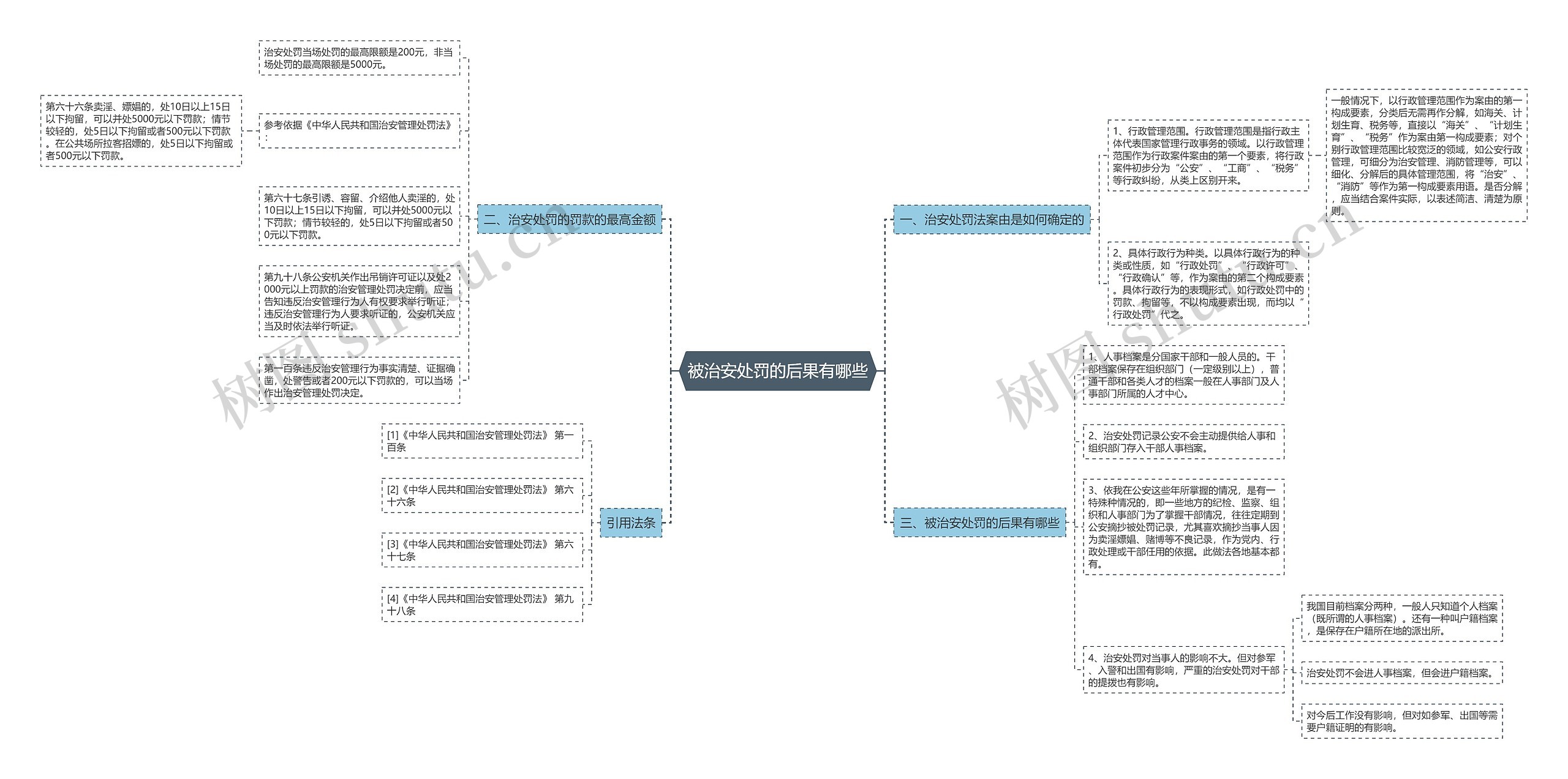 被治安处罚的后果有哪些思维导图