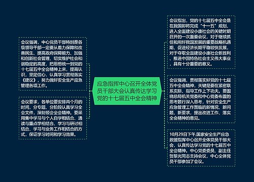 应急指挥中心召开全体党员干部大会认真传达学习党的十七届五中全会精神