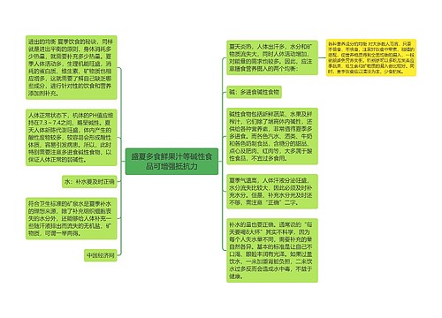 盛夏多食鲜果汁等碱性食品可增强抵抗力
