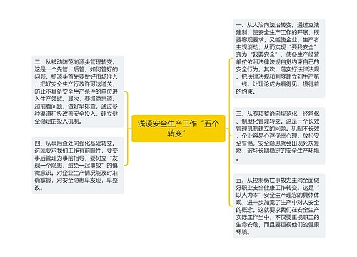 浅谈安全生产工作“五个转变”