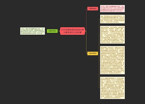 2020年国考面试经验分享之悬在城市上空的痛