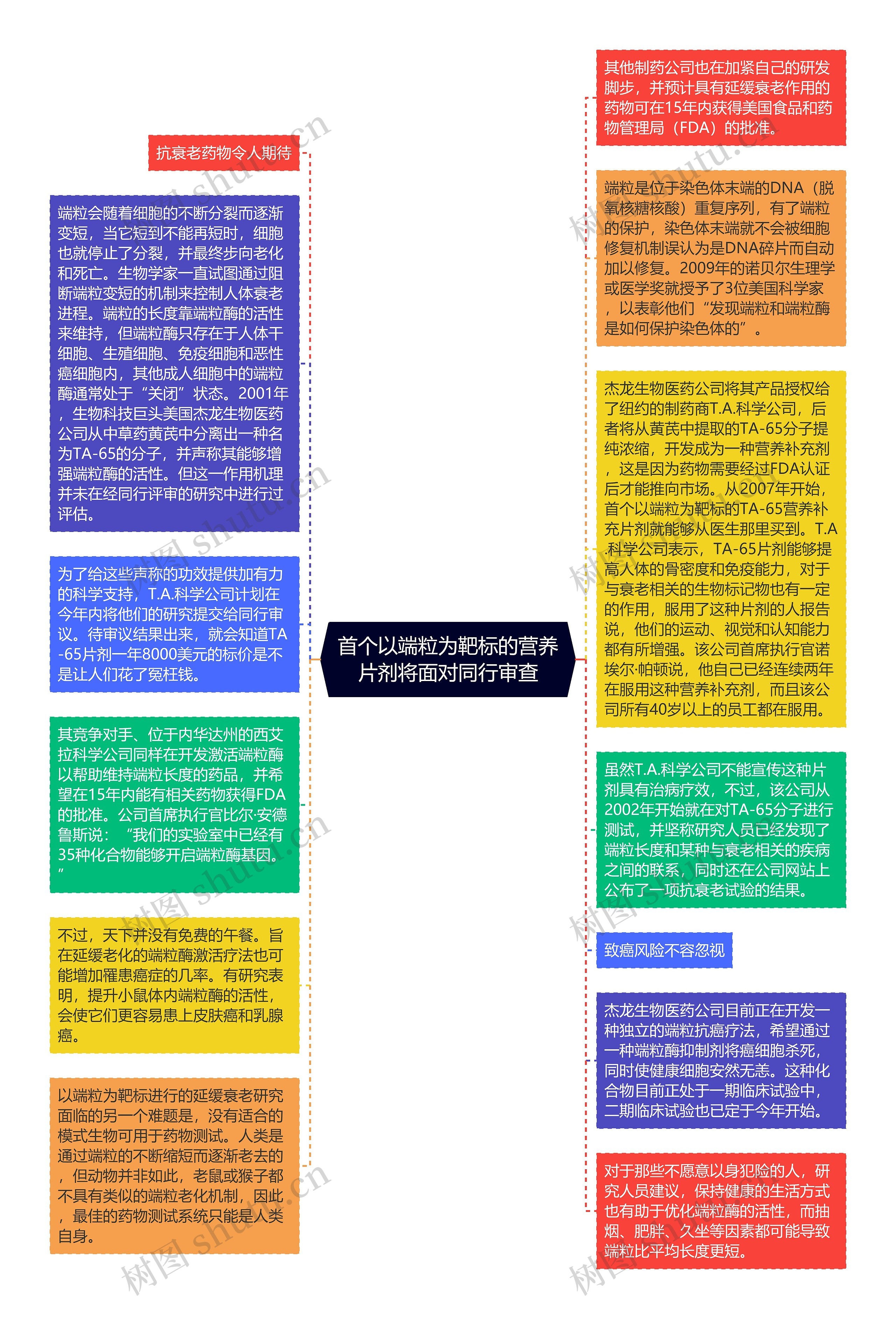 首个以端粒为靶标的营养片剂将面对同行审查思维导图