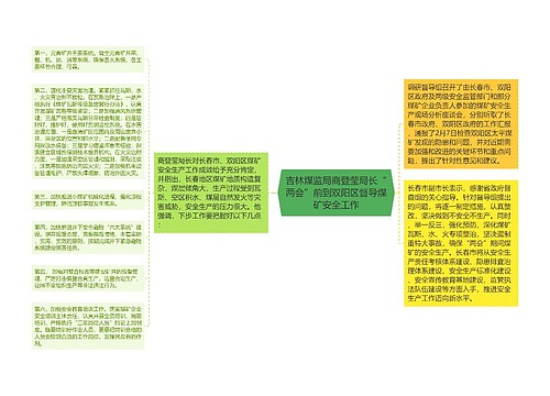 吉林煤监局商登莹局长“两会”前到双阳区督导煤矿安全工作