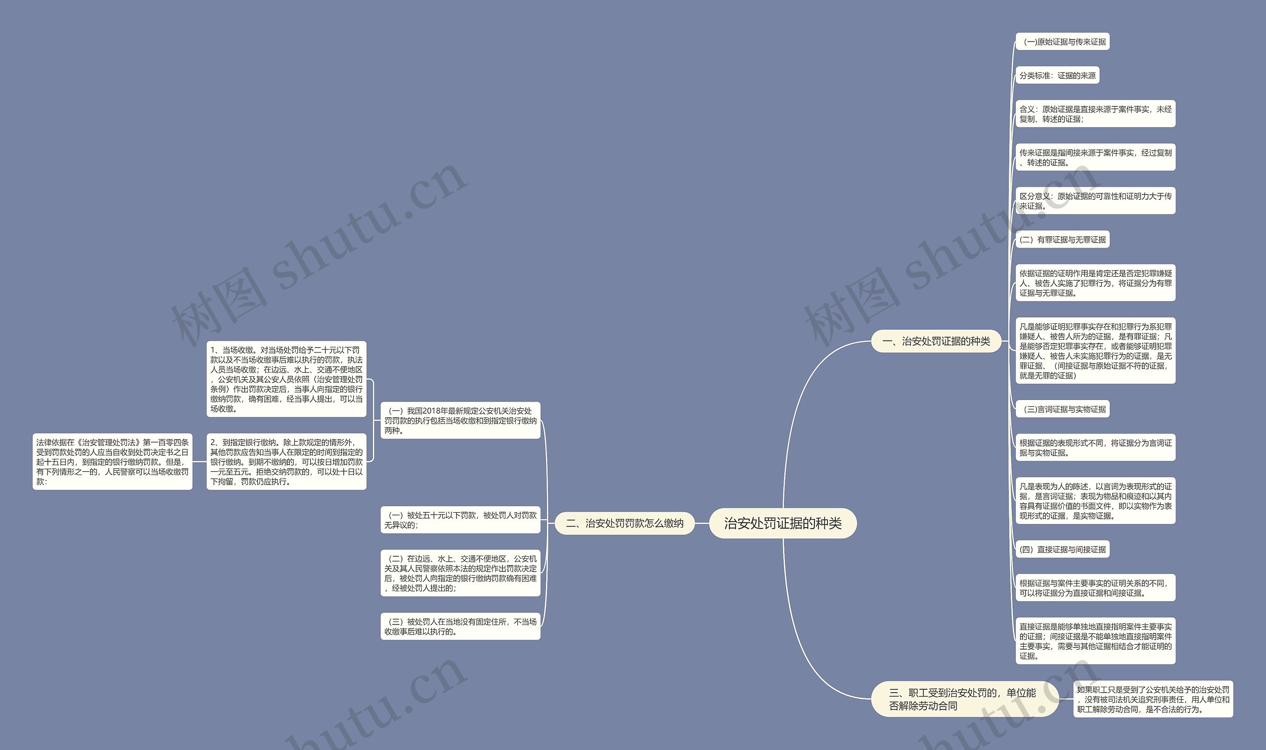 治安处罚证据的种类思维导图