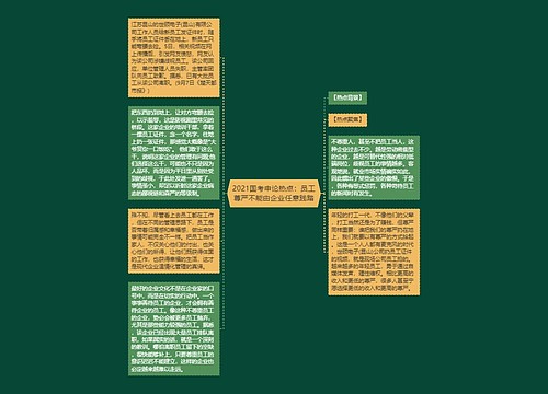 2021国考申论热点：员工尊严不能由企业任意践踏