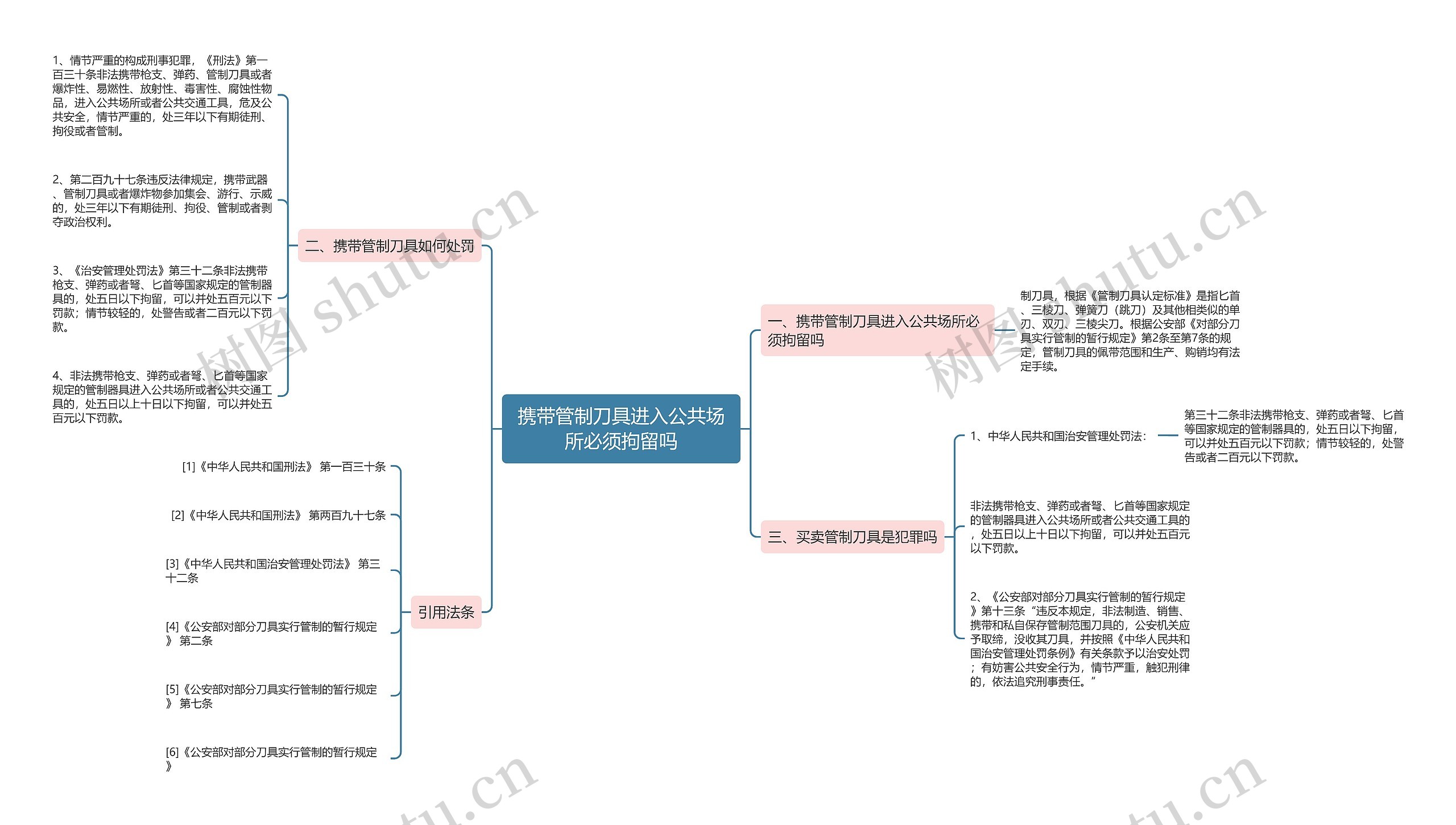 携带管制刀具进入公共场所必须拘留吗思维导图