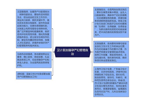 卫计委加强孕产妇管理救治