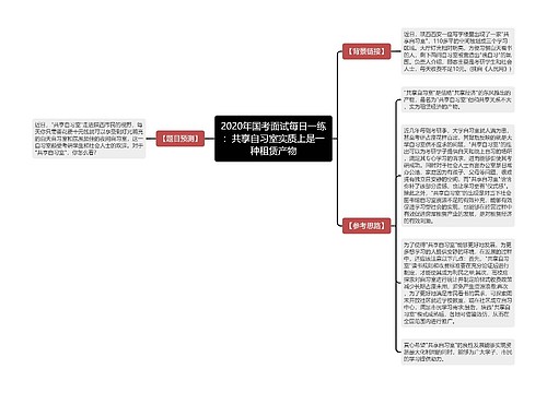 2020年国考面试每日一练：共享自习室实质上是一种租赁产物