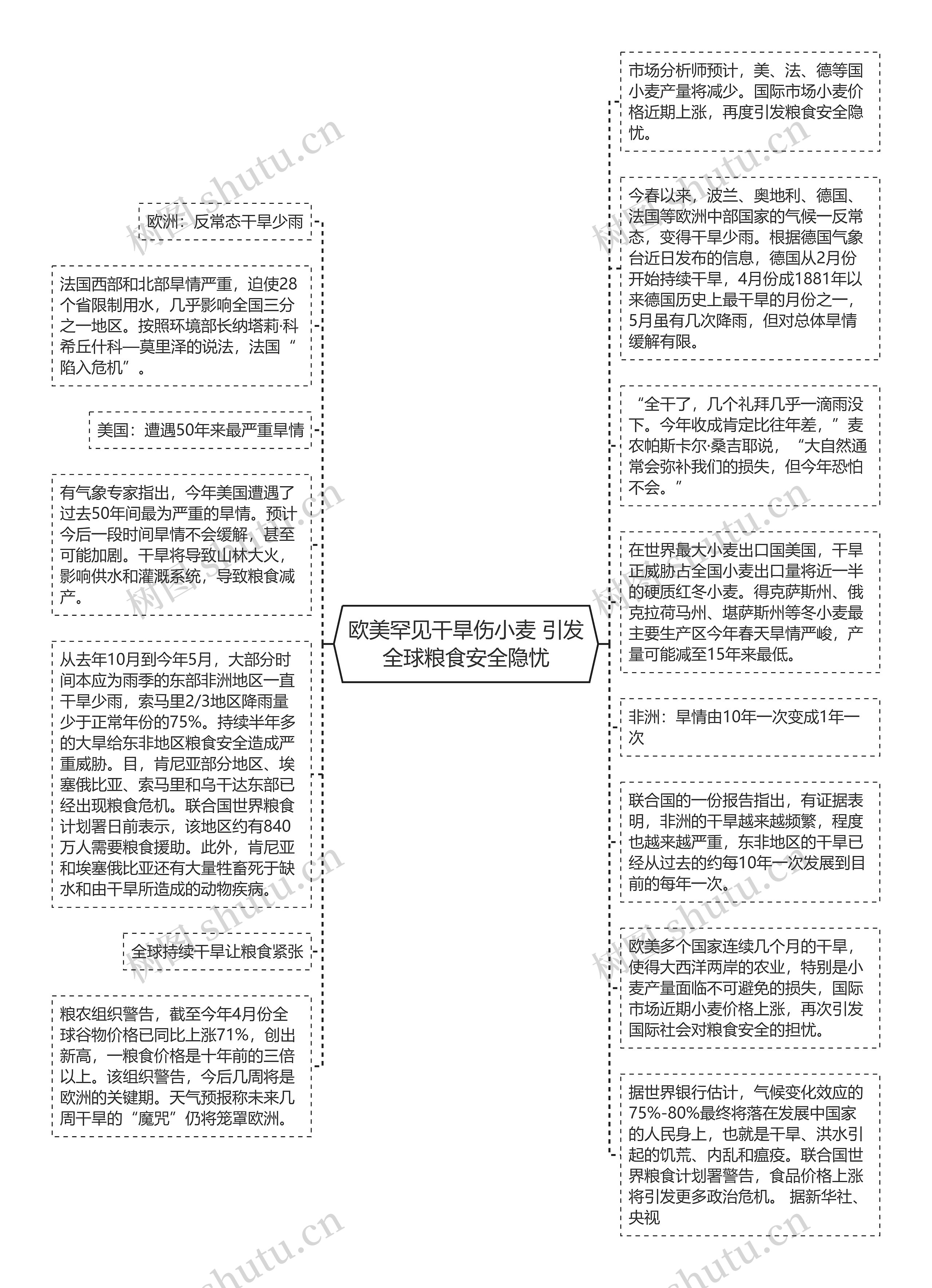 欧美罕见干旱伤小麦 引发全球粮食安全隐忧思维导图