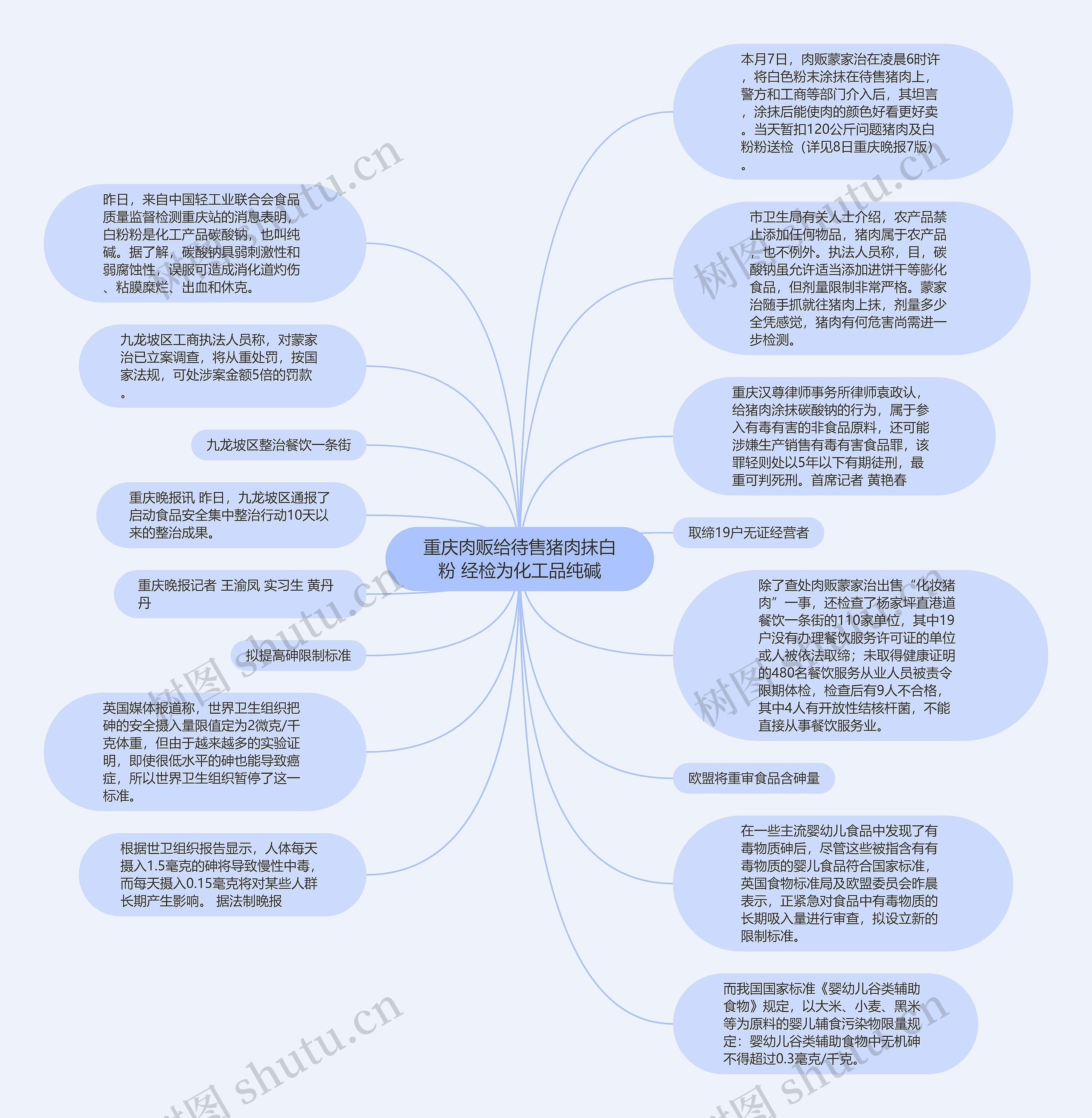 重庆肉贩给待售猪肉抹白粉 经检为化工品纯碱思维导图