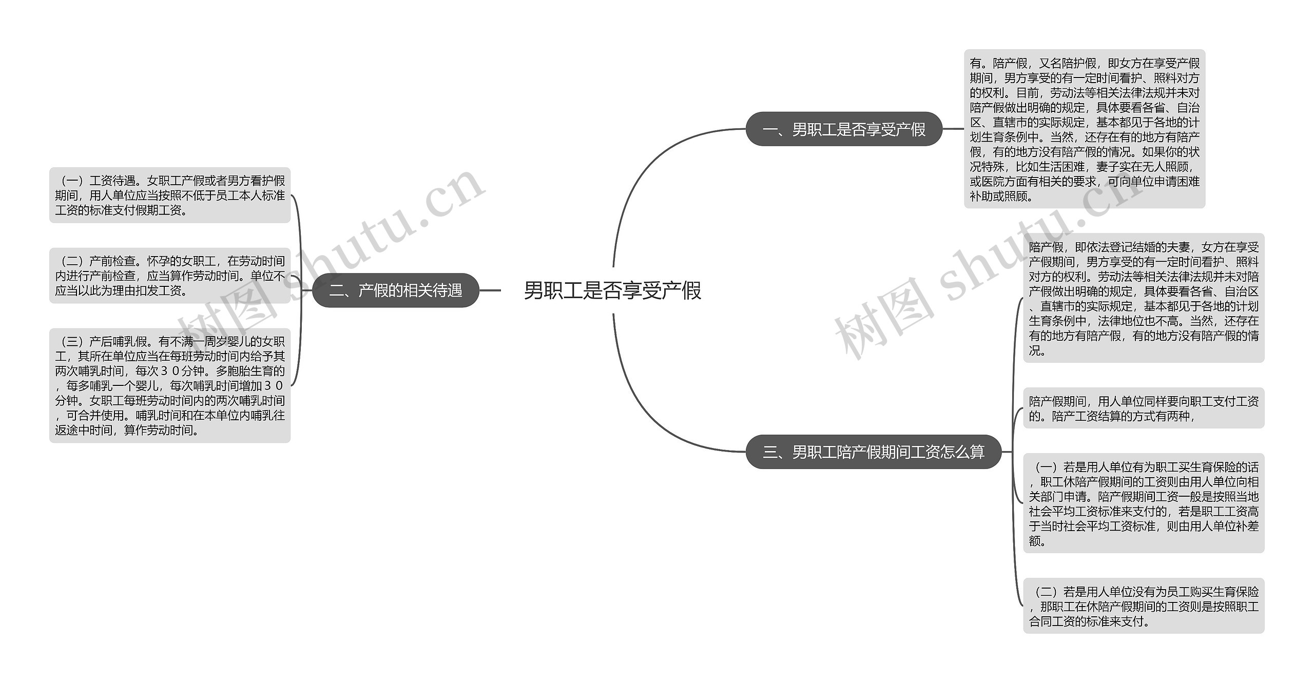 男职工是否享受产假思维导图