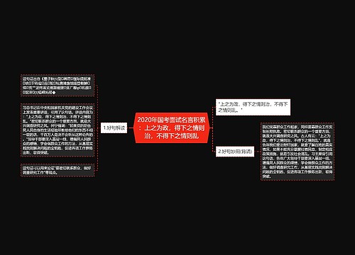 2020年国考面试名言积累：上之为政，得下之情则治，不得下之情则乱