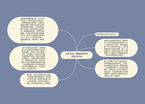 北京丰台一餐具库房起火导致1死1伤