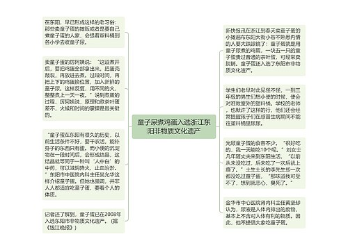 童子尿煮鸡蛋入选浙江东阳非物质文化遗产