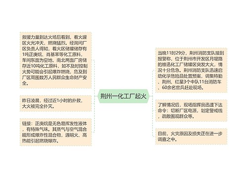 荆州一化工厂起火