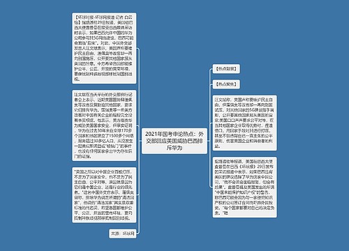 2021年国考申论热点：外交部回应美国威胁巴西排斥华为