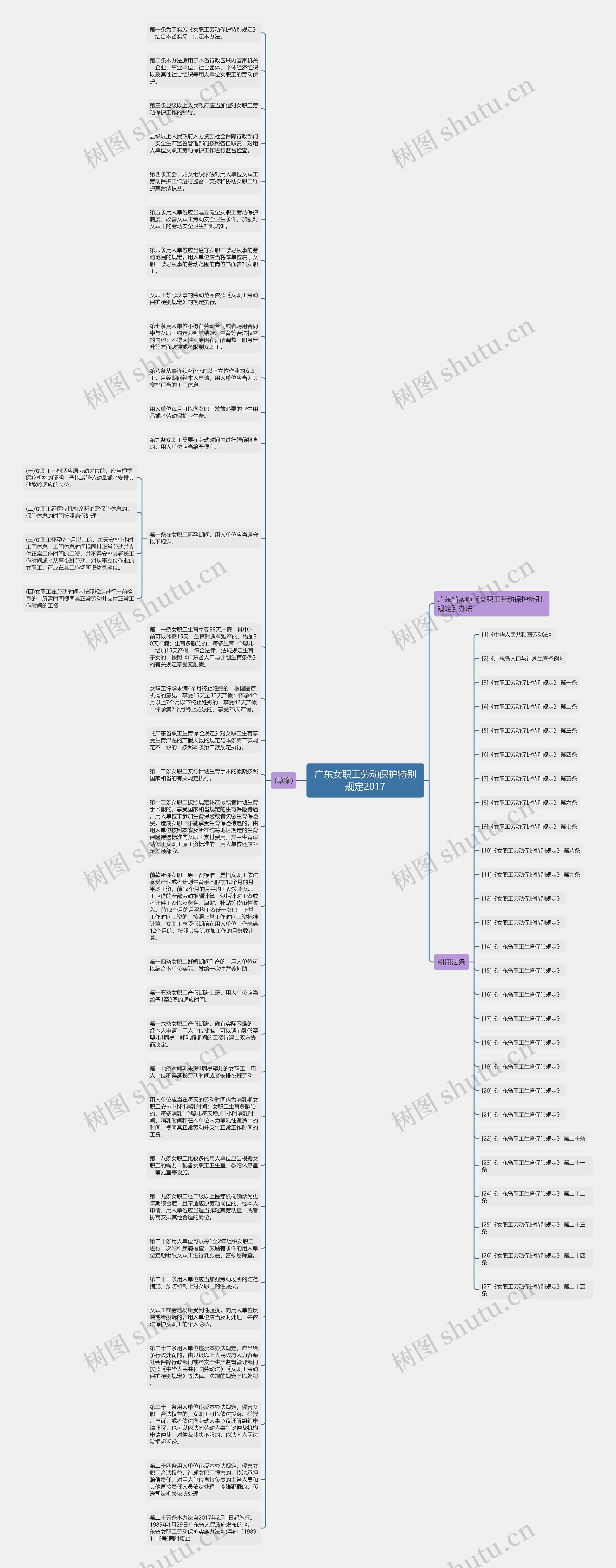 广东女职工劳动保护特别规定2017思维导图