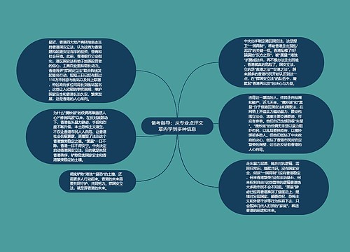 备考指导：从专业点评文章内学到多种信息