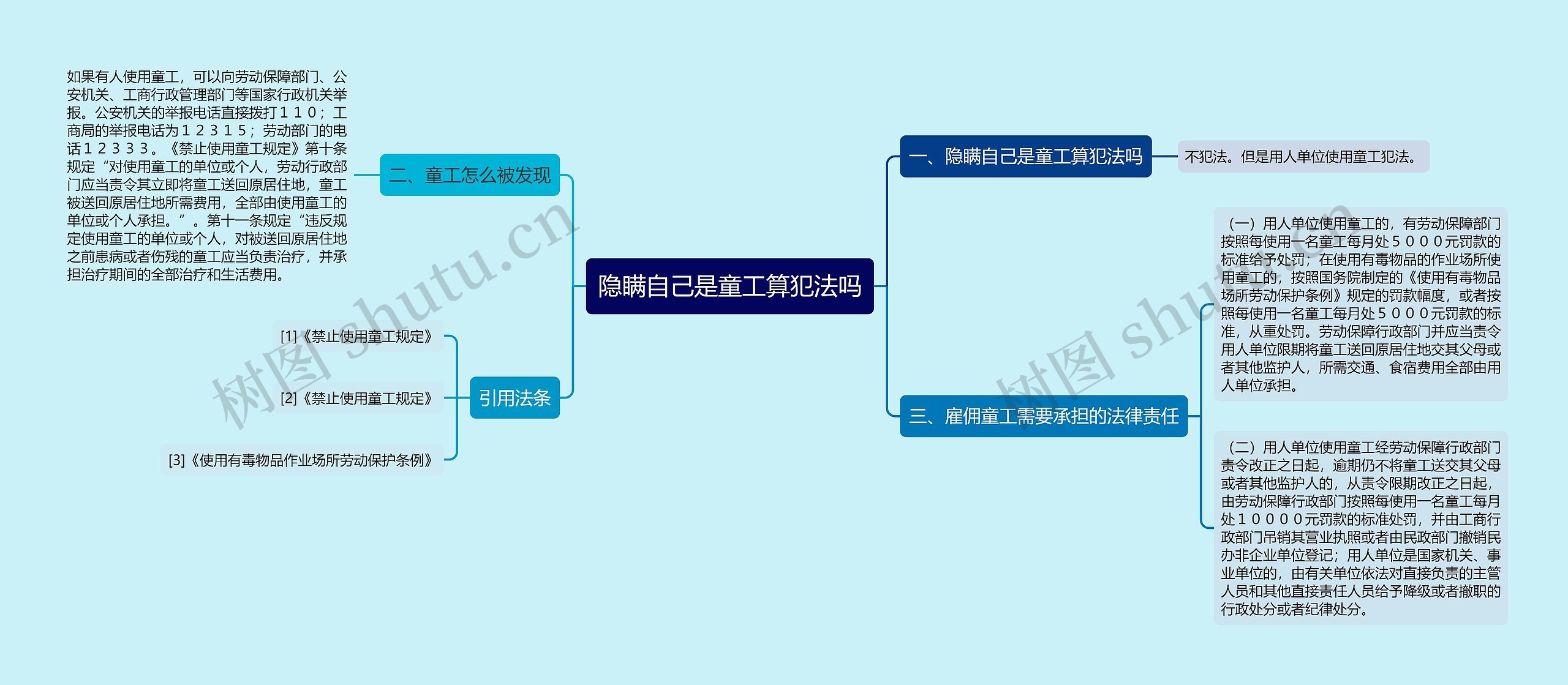 隐瞒自己是童工算犯法吗思维导图