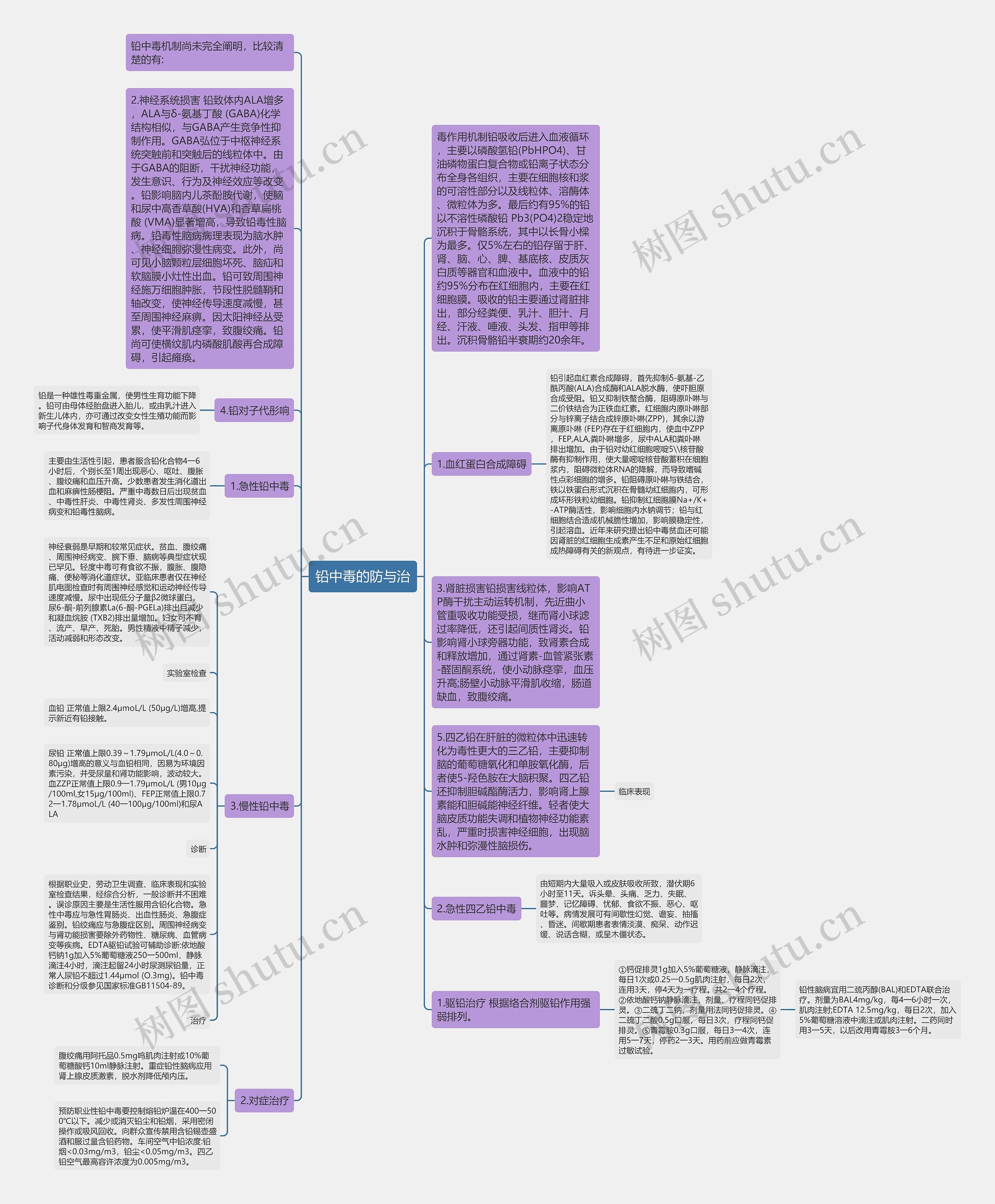 铅中毒的防与治思维导图