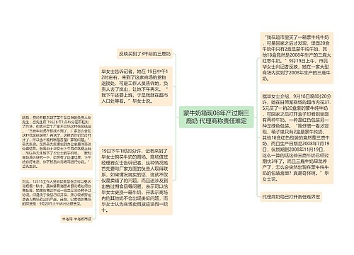 蒙牛奶箱现08年产过期三鹿奶 代理商称责任难定