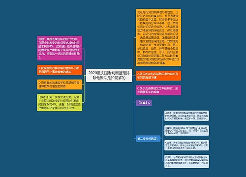 2020重庆国考判断推理排除他因法是如何解的