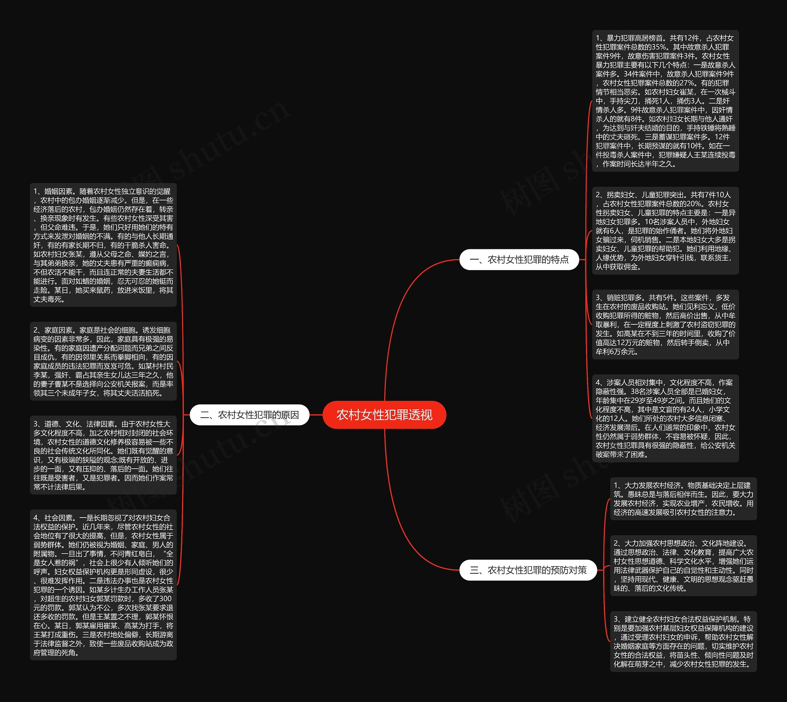 农村女性犯罪透视思维导图