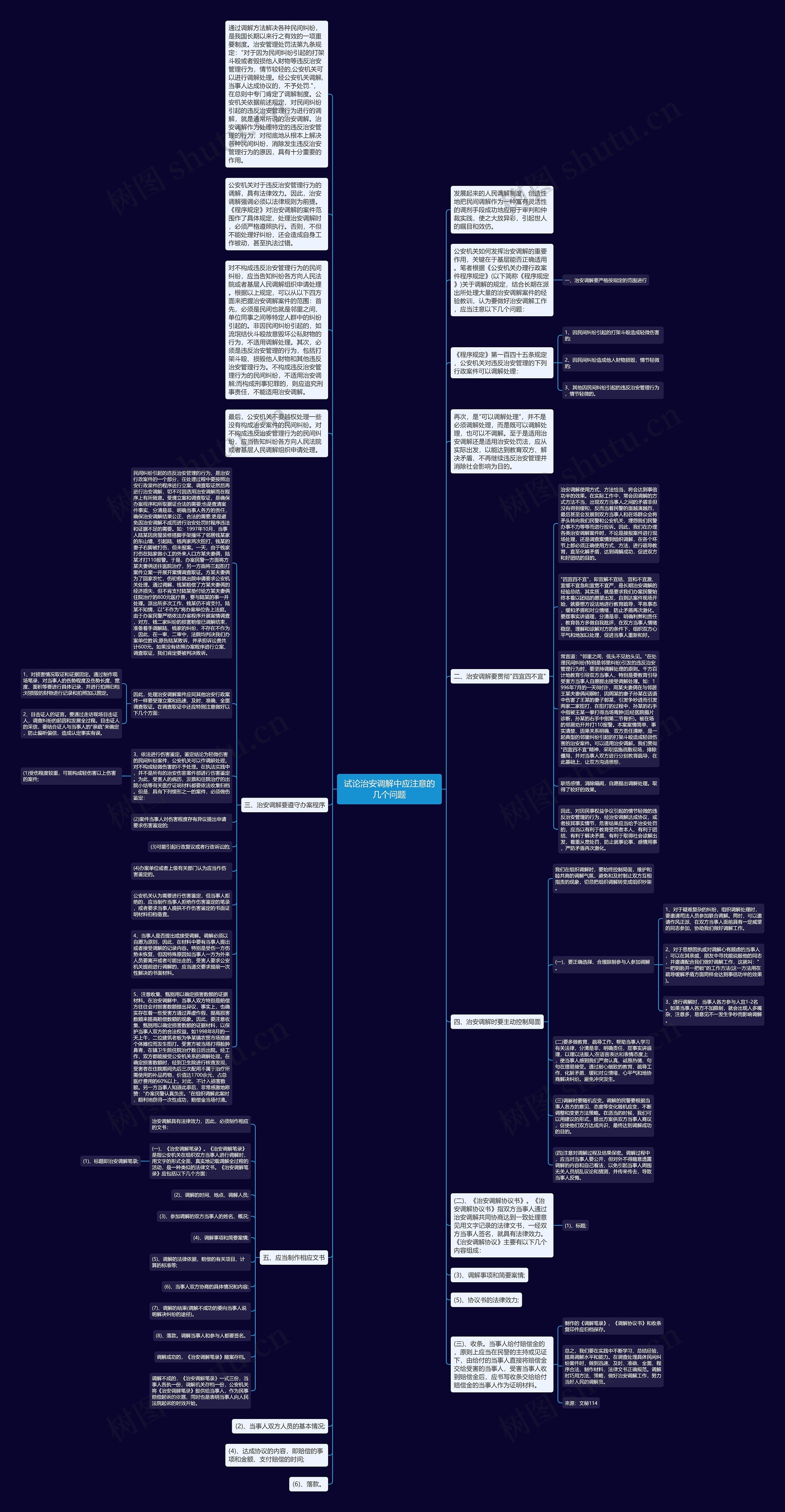试论治安调解中应注意的几个问题思维导图