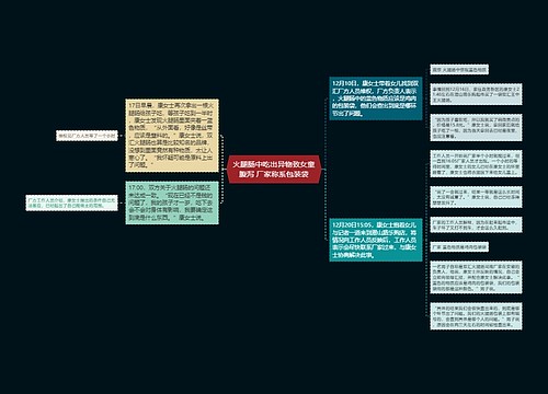 火腿肠中吃出异物致女童腹泻 厂家称系包装袋