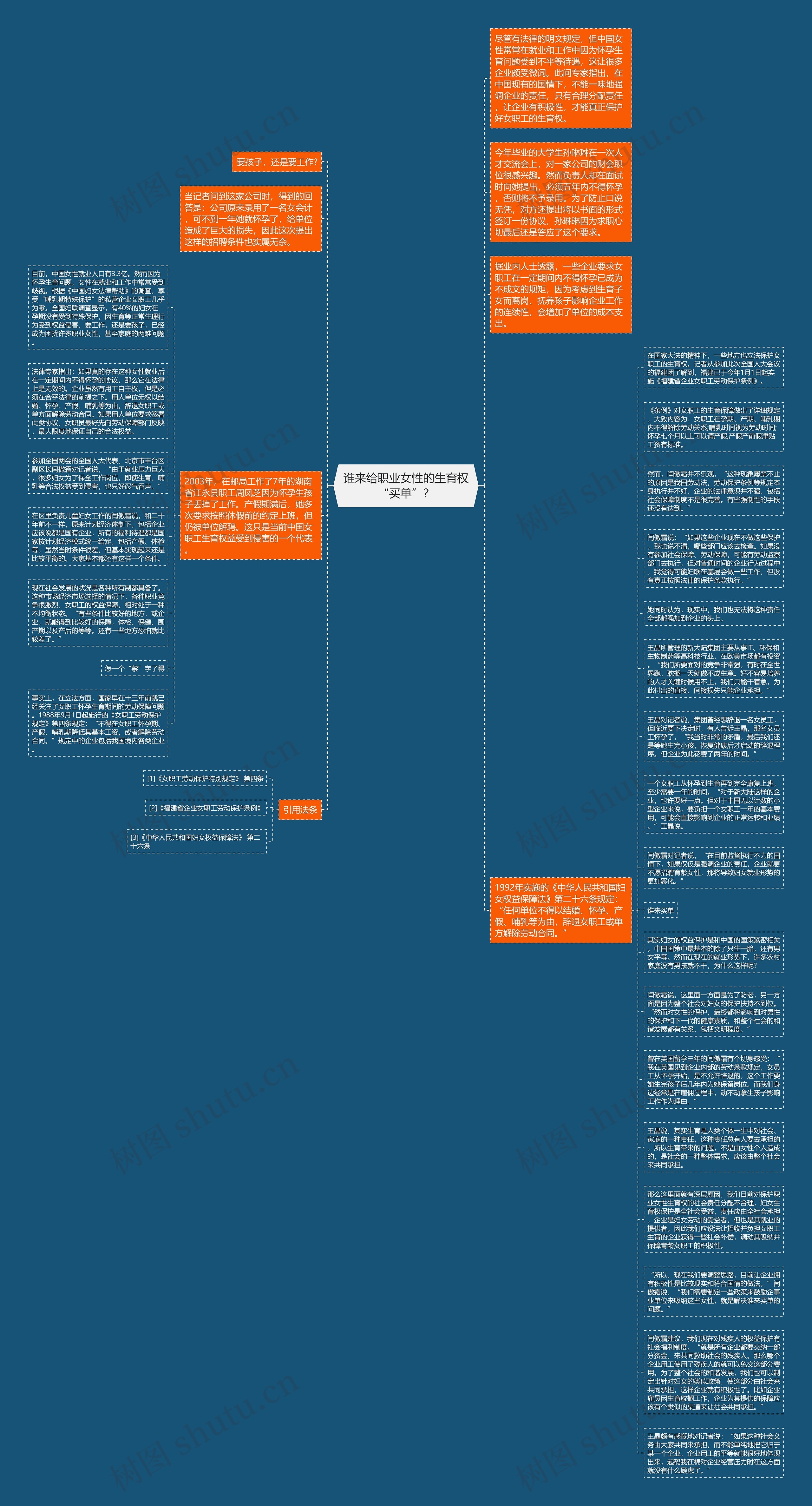 谁来给职业女性的生育权“买单”？思维导图