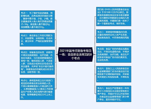 2021年国考行测备考每日一练：食品安全法常见的8个考点