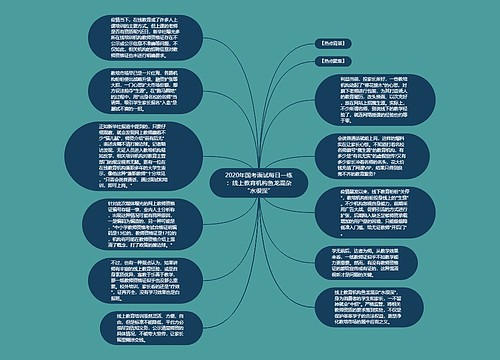 2020年国考面试每日一练：线上教育机构鱼龙混杂“水很深”