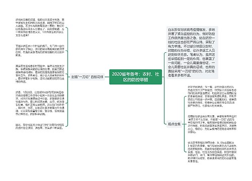 2020省考备考：农村、社区的防控举措