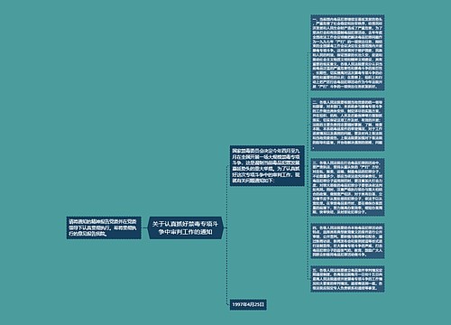 关于认真抓好禁毒专项斗争中审判工作的通知