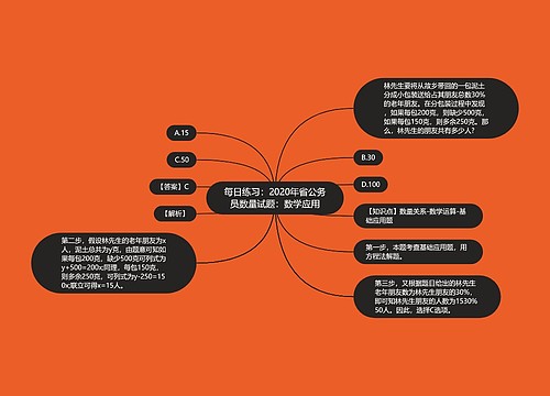 每日练习：2020年省公务员数量试题：数学应用