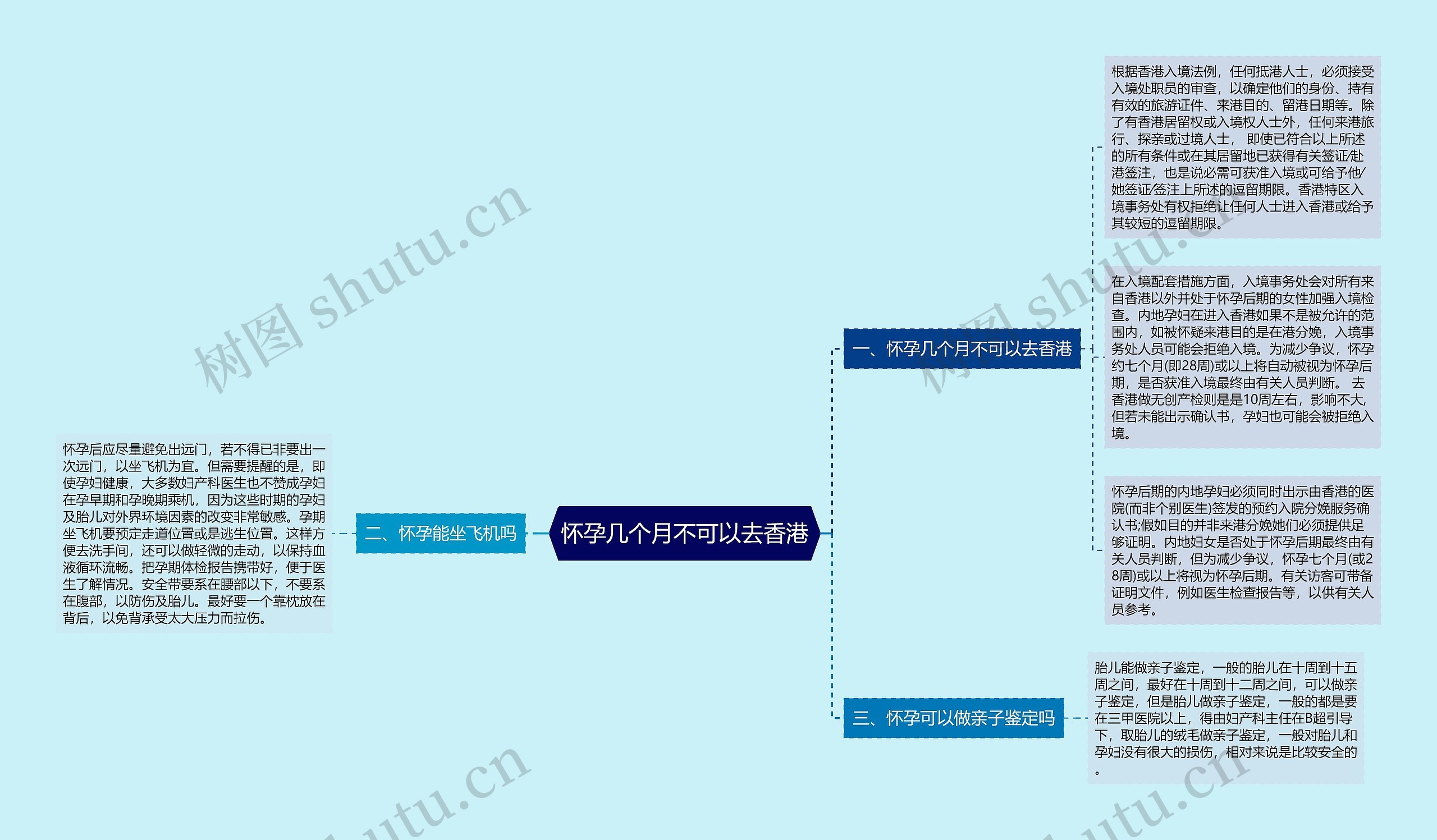 怀孕几个月不可以去香港思维导图