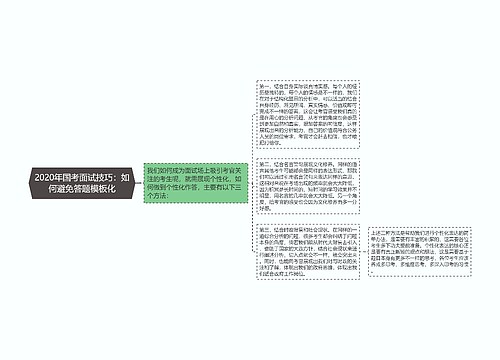 2020年国考面试技巧：如何避免答题模板化