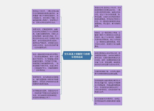 货车高速上侧翻致10余辆车相继追尾