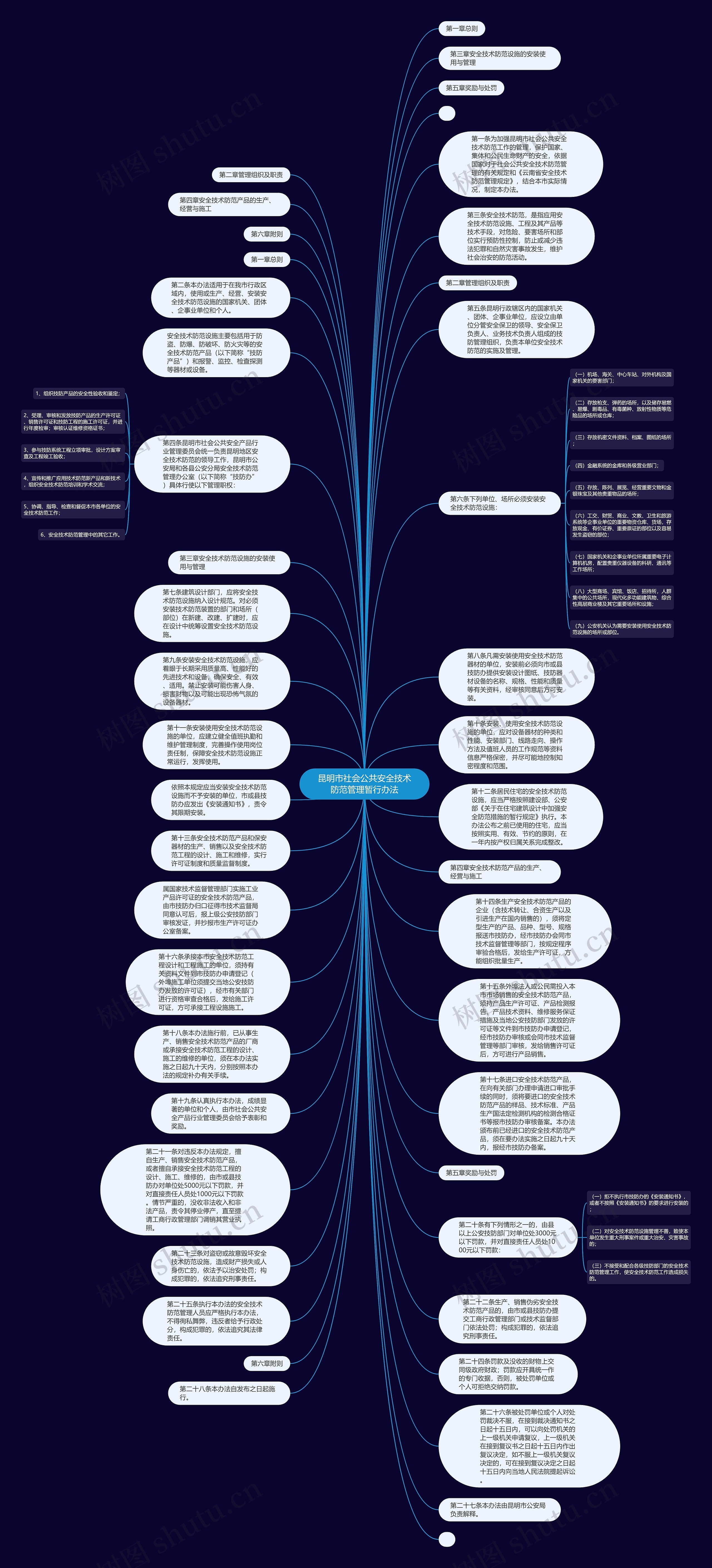 昆明市社会公共安全技术防范管理暂行办法思维导图