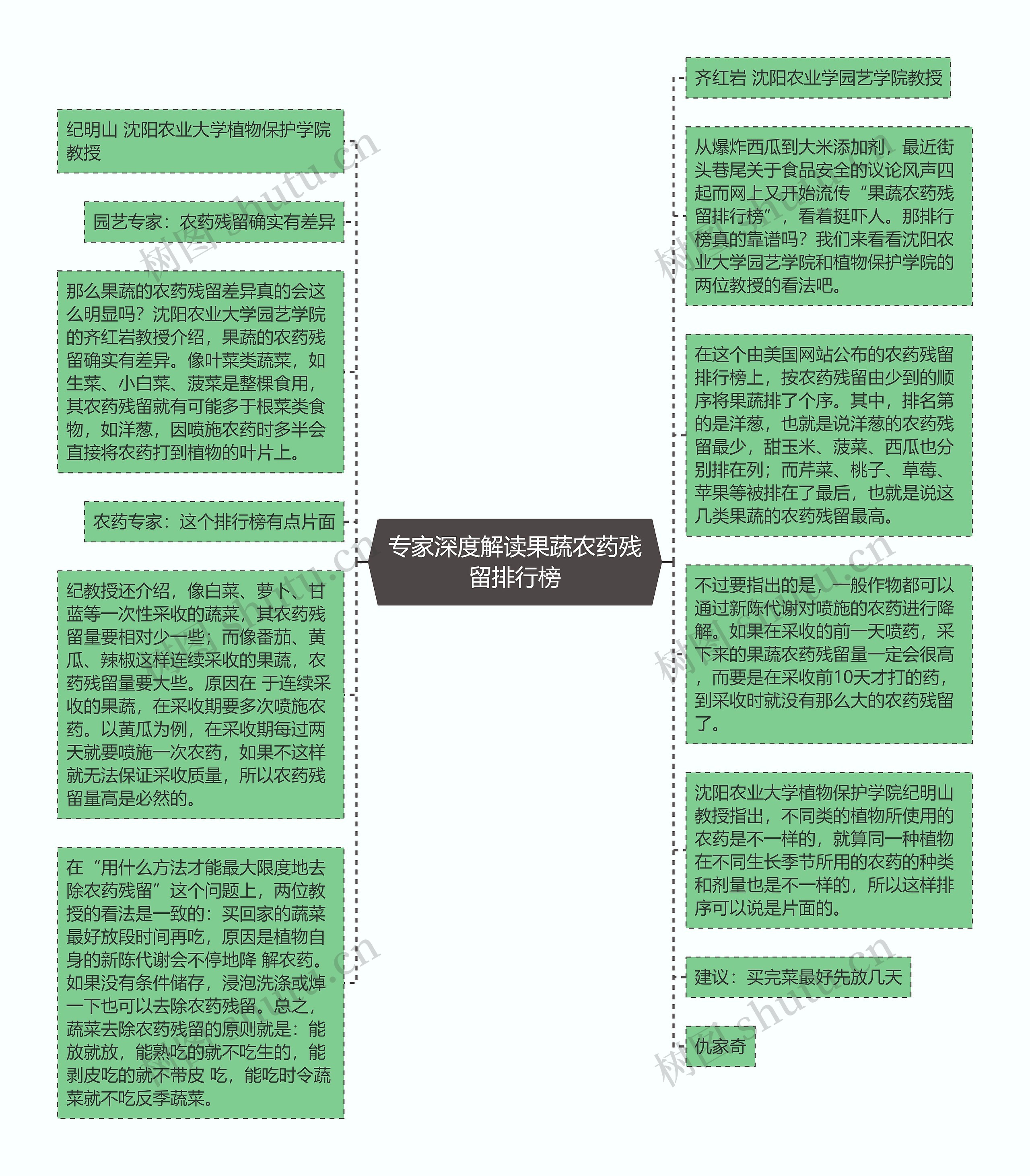 专家深度解读果蔬农药残留排行榜思维导图