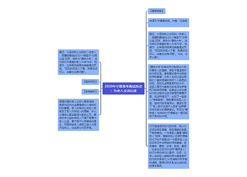 2020年宁夏省考面试热点：为老人主动让座