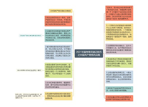 2021年国考常识速记技巧之中国共产党党内法规