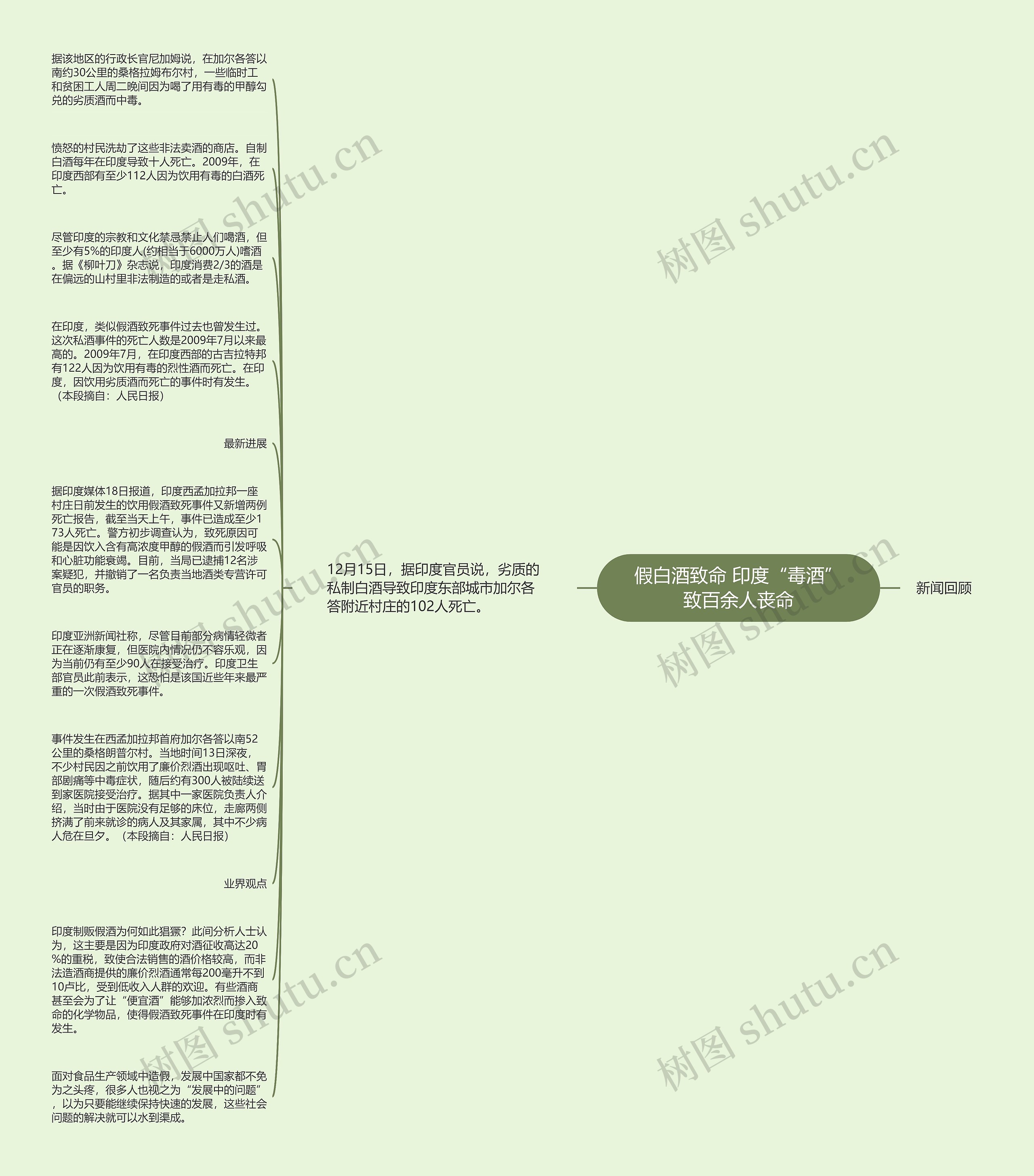 假白酒致命 印度“毒酒”致百余人丧命思维导图