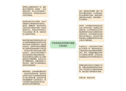 可检测食品变质塑料薄膜开发成功