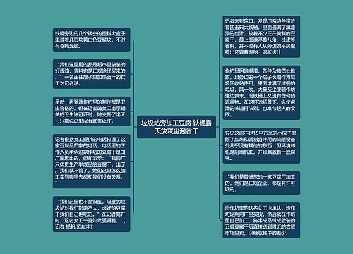 垃圾站旁加工豆腐 铁桶露天放灰尘泡香干