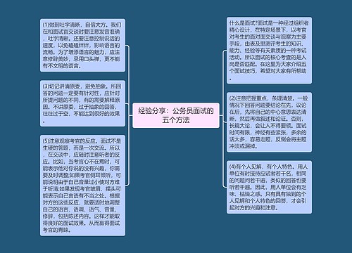 经验分享：公务员面试的五个方法