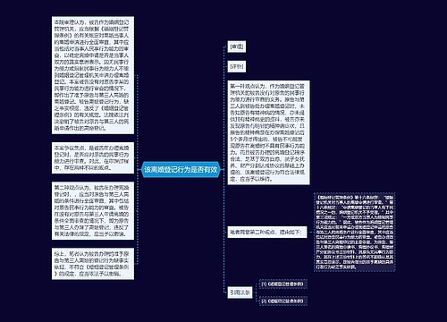 该离婚登记行为是否有效