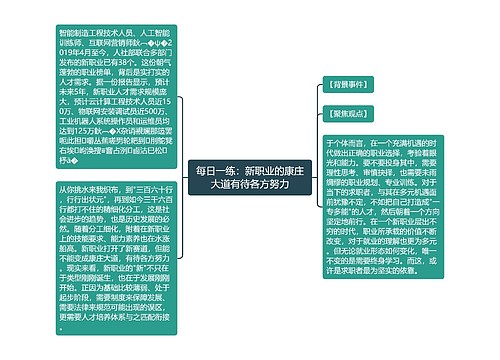 每日一练：新职业的康庄大道有待各方努力